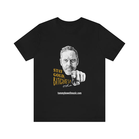 Black Unisex Stay Gold Short Sleeve Tee