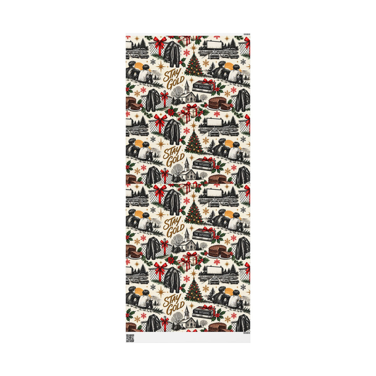 Outsiders Themed Vintage Village Wrapping Paper