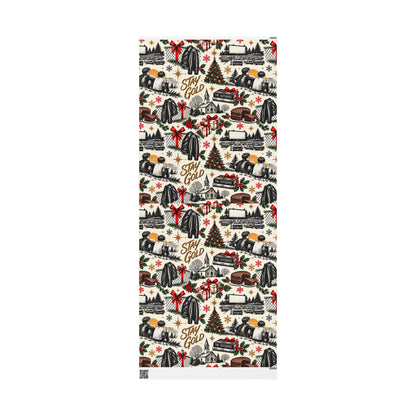Outsiders Themed Vintage Village Wrapping Paper