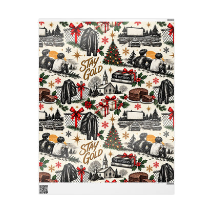 Outsiders Themed Vintage Village Wrapping Paper