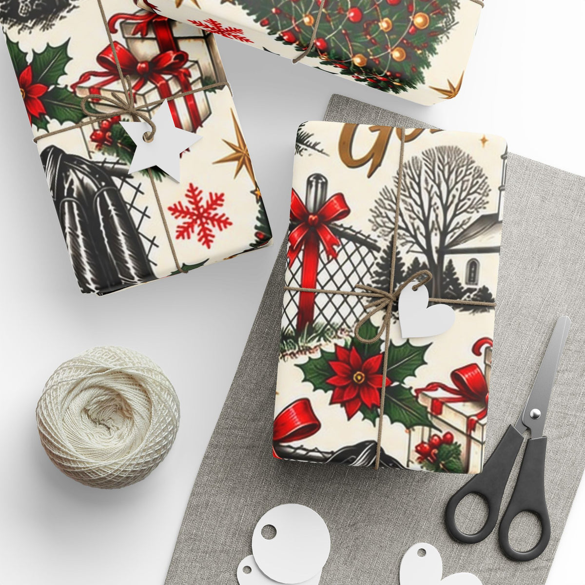 Outsiders Themed Vintage Village Wrapping Paper