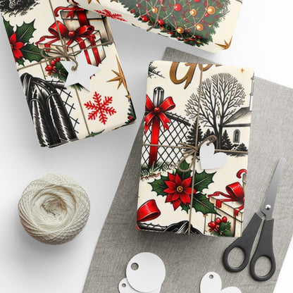Outsiders Themed Vintage Village Wrapping Paper