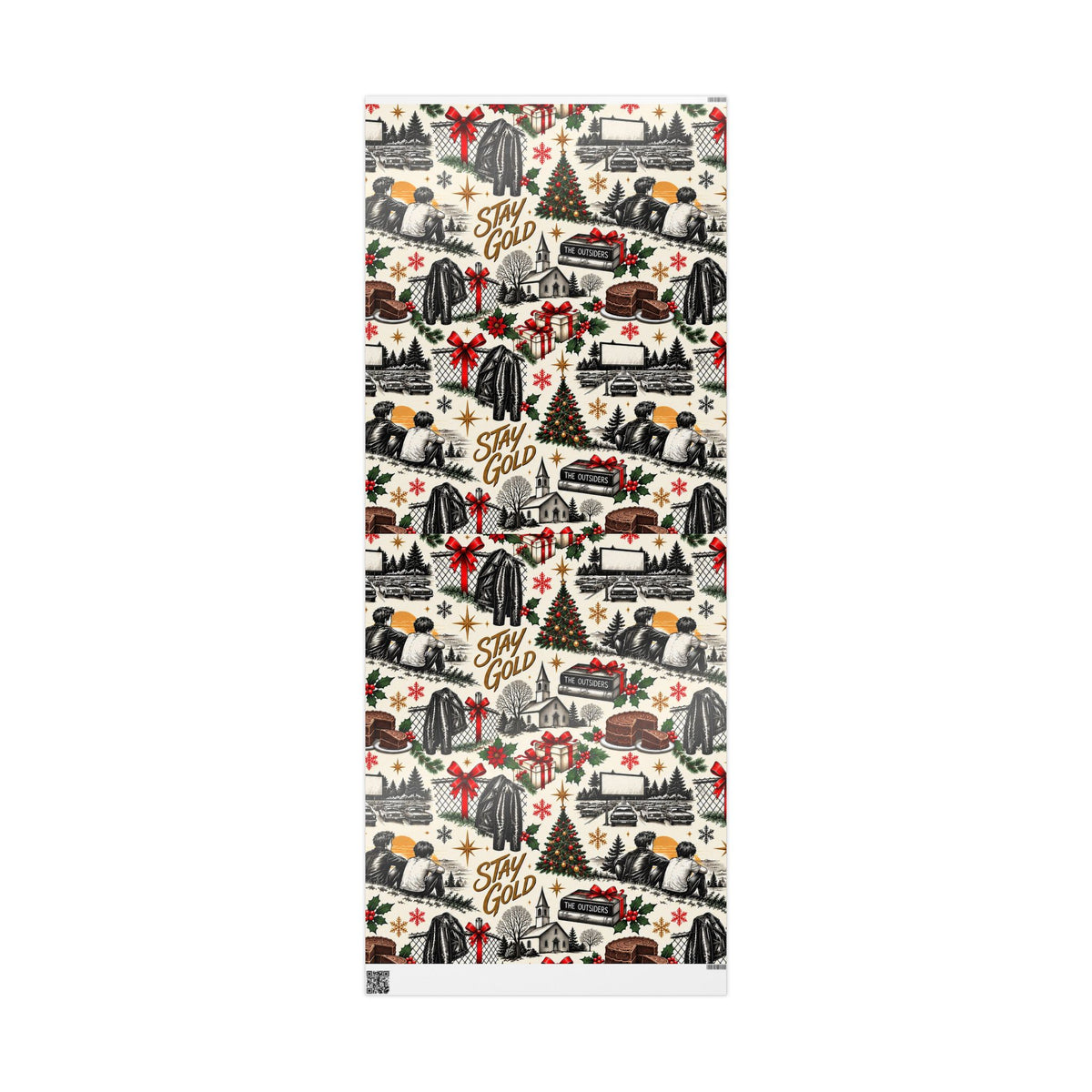 Outsiders Themed Vintage Village Wrapping Paper