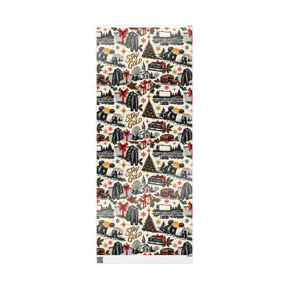 Outsiders Themed Vintage Village Wrapping Paper