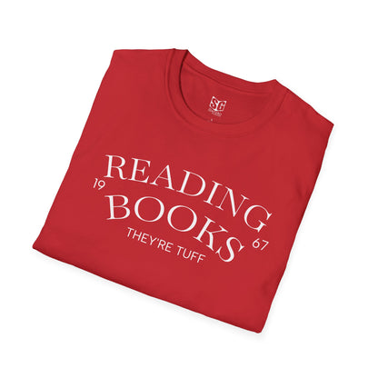 "Reading Books - They're Tuff" Unisex Softstyle Graphic T-Shirt