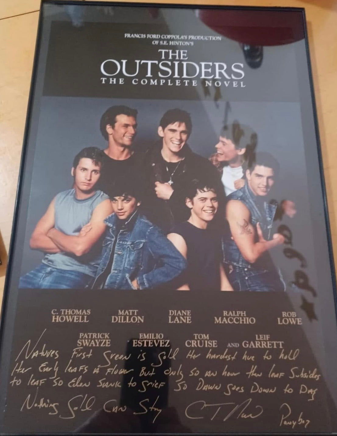11x17 "Nothing Gold Can Stay" Autographed Outsiders Poster